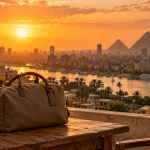 Vue du Caire et de ses monuments dans une lumière dorée