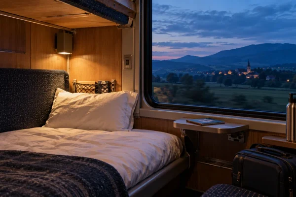Train de nuit : illustration photographique du sujet