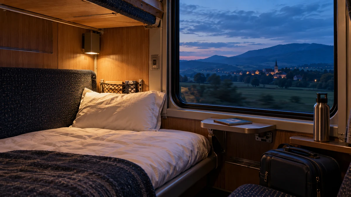 Train de nuit : illustration photographique du sujet